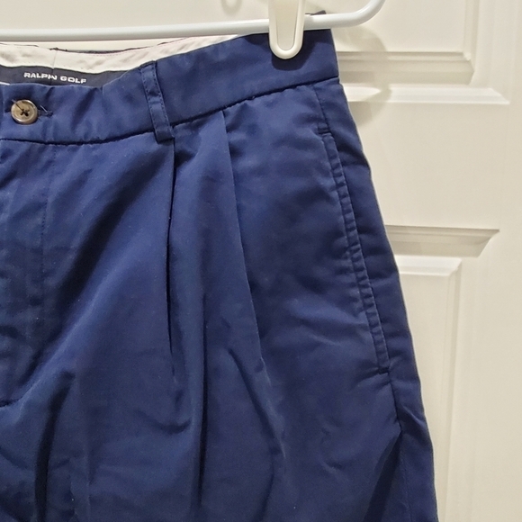 RALPH LAUREN GOLF NAVY BLUE PLEATED 100% COTTON SHORTS WOMEN SIZE 8 - Picture 2 of 12
